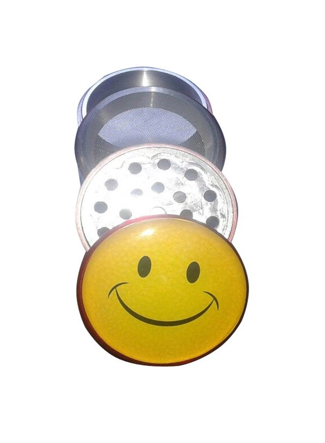 True Handmade Standard Aluminium Herb Grinder(4 Part, 63mm, Yellow Smiley)