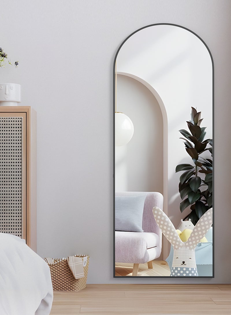 CASSILANDO Full Length Mirror 162x53cm Arch Floor Mirror with Stand Arched Mirror Full Body Mirror Black Standing Hanging or Leaning Against Wall for Bedroom - Image 5
