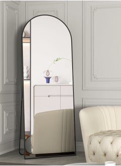 Generic Full Length Mirror 162x53cm Arch Floor Mirror with Stand Arched Mirror Full Body Mirror Black Standing Hanging or Leaning Against Wall for Bedroom  - Image 2