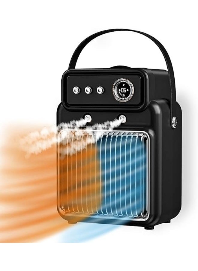 أوريون ماكس مدفأة كهربائية محمولة رقمية 3 في 1 مع مروحة تبريد ومرطب، أوضاع تسخين قابلة للتعديل بقوة 800 وات/1200 وات، حماية من الانقلاب والسخونة الزائدة، مدفأة مكتب صغيرة الحجم للاستخدام في المنزل والمكتب وغرفة النوم - Image 1