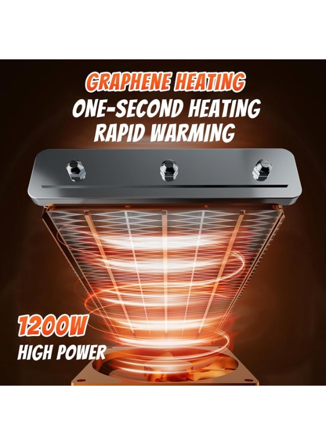 أوريون ماكس مدفأة كهربائية محمولة رقمية 3 في 1 مع مروحة تبريد ومرطب، أوضاع تسخين قابلة للتعديل بقوة 800 وات/1200 وات، حماية من الانقلاب والسخونة الزائدة، مدفأة مكتب صغيرة الحجم للاستخدام في المنزل والمكتب وغرفة النوم - Image 5