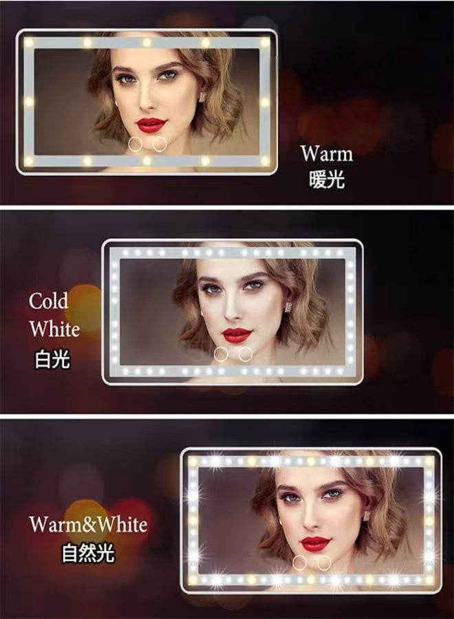 Car Sun Visor Makeup Mirror 🔋 Rechargeable LED Mirror with 3 Light Modes & 60 Beads 💡 Large Clear Screen for Car, SUV & Truck - Image 4