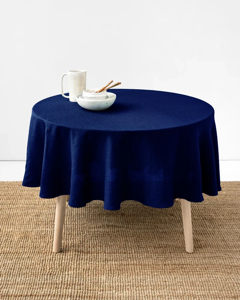 Wellstil Premium | Linen Round Tablecloth 130 X 130 Cm