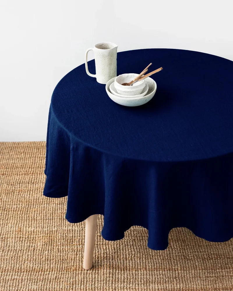 Wellstil Premium | Linen Round Tablecloth 130 X 130 Cm