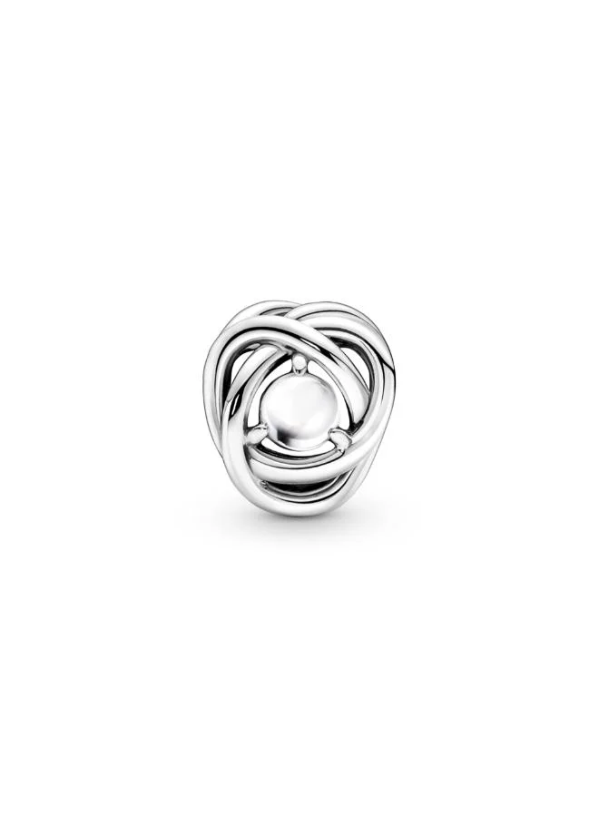 PANDORA  June White Mother of Pearl Eternity Circle Charm for Women | Best Price UAE