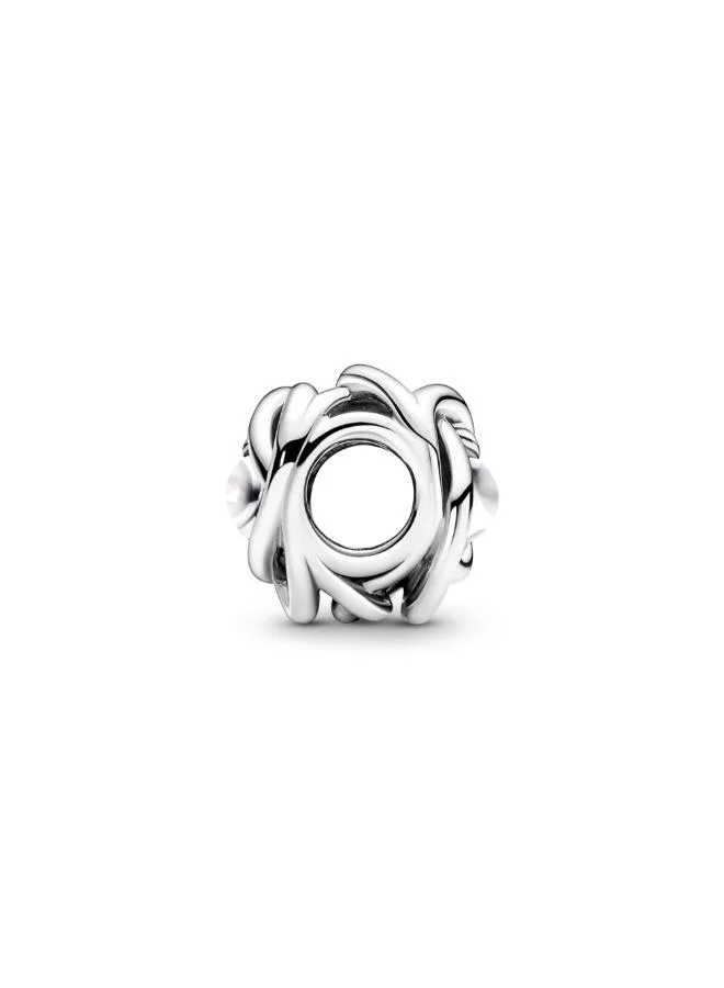 PANDORA  June White Mother of Pearl Eternity Circle Charm for Women | Best Price UAE