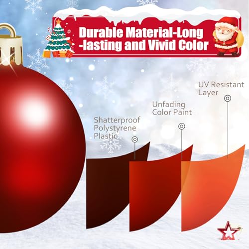 TranquilBliss Christmas Ball Ornaments 24pcs 2.5-Inch Tree Decorations - Ideal for Xmas Tree, Holiday Party, Wreath & Tabletop Decor (Red) - Image 2