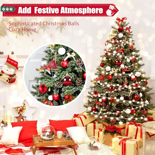 TranquilBliss Christmas Ball Ornaments 24pcs 2.5-Inch Tree Decorations - Ideal for Xmas Tree, Holiday Party, Wreath & Tabletop Decor (Red) - Image 5