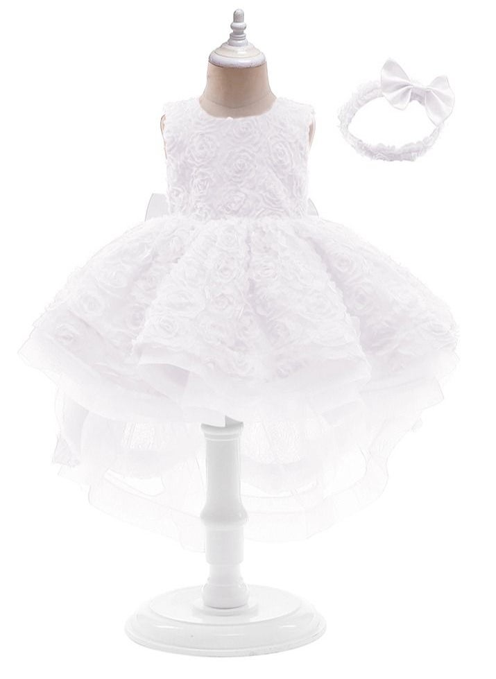 Loquat - Summer new European and American sleeveless gauze flower drag tail elegant lovely girl princess skirt set - Image 1