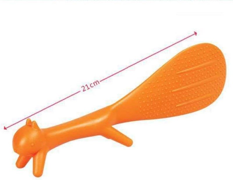 RUITASA Rice Paddle 3PCS Lovely Squirrel Shape Standing Spoon, Non-stick Heat Resistant Kitchen Tool, Creative Household Kitchenware - Image 2