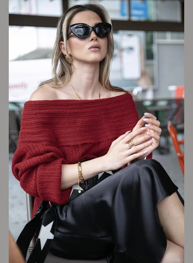 Lela Lela Oversize Fit Madonna Collar Knitwear Sweater Women's SWEATER 4615216