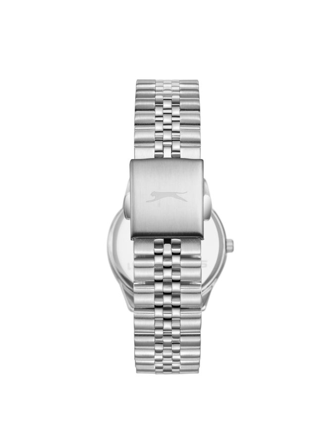 سلازنجر ساعة نسائية متعددة الوظائف بشاشة وسوار معدني فضي - Image 4