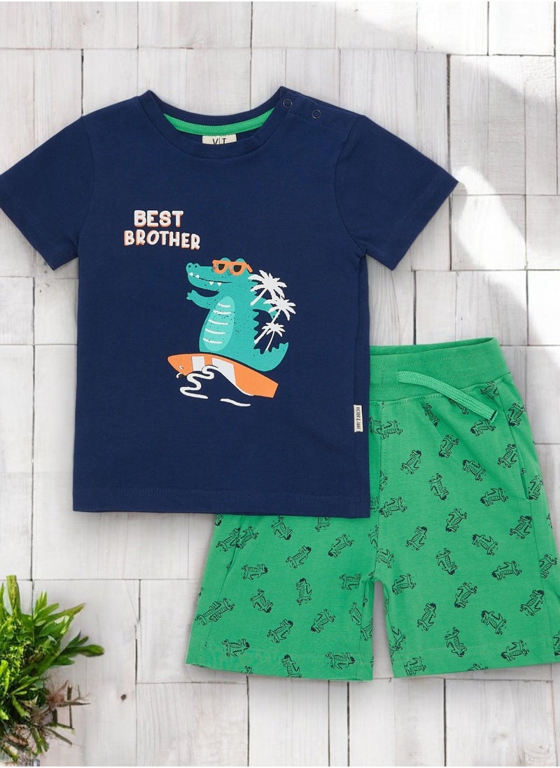 2-Piece Summer Outfit Set Blue & Green for Baby Boys - T-Shirt & Shorts - pzsku/Z203857045FE7BE65B846Z/45/_/1741337221/278f4d93-7fa6-4c20-90aa-616cb4d6151e