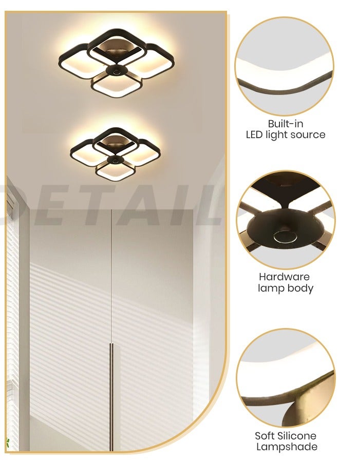 YATAI LIGHTING ضوء سقف حديث، مصباح LED متعدد المربعات قابل للتعتيم، 32 واط، تركيبة إضاءة من الأكريليك والألمنيوم للسقف والجدار لغرفة المعيشة وغرفة النوم والمطبخ وغرفة الطعام - Image 4