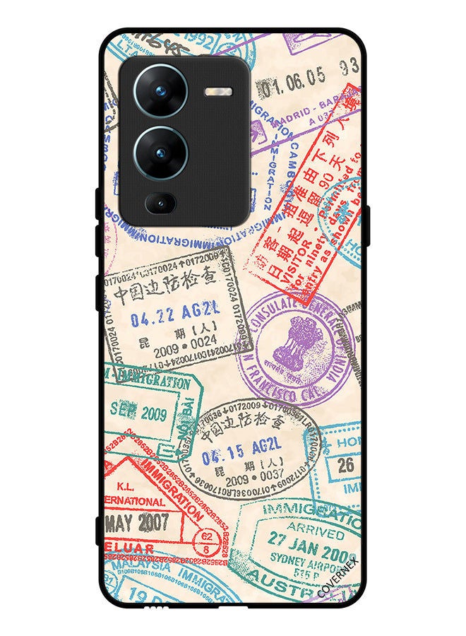 Covernex غطاء واقي لجهاز vivo V25 Pro بنمط الطوابع السياحية - Image 1
