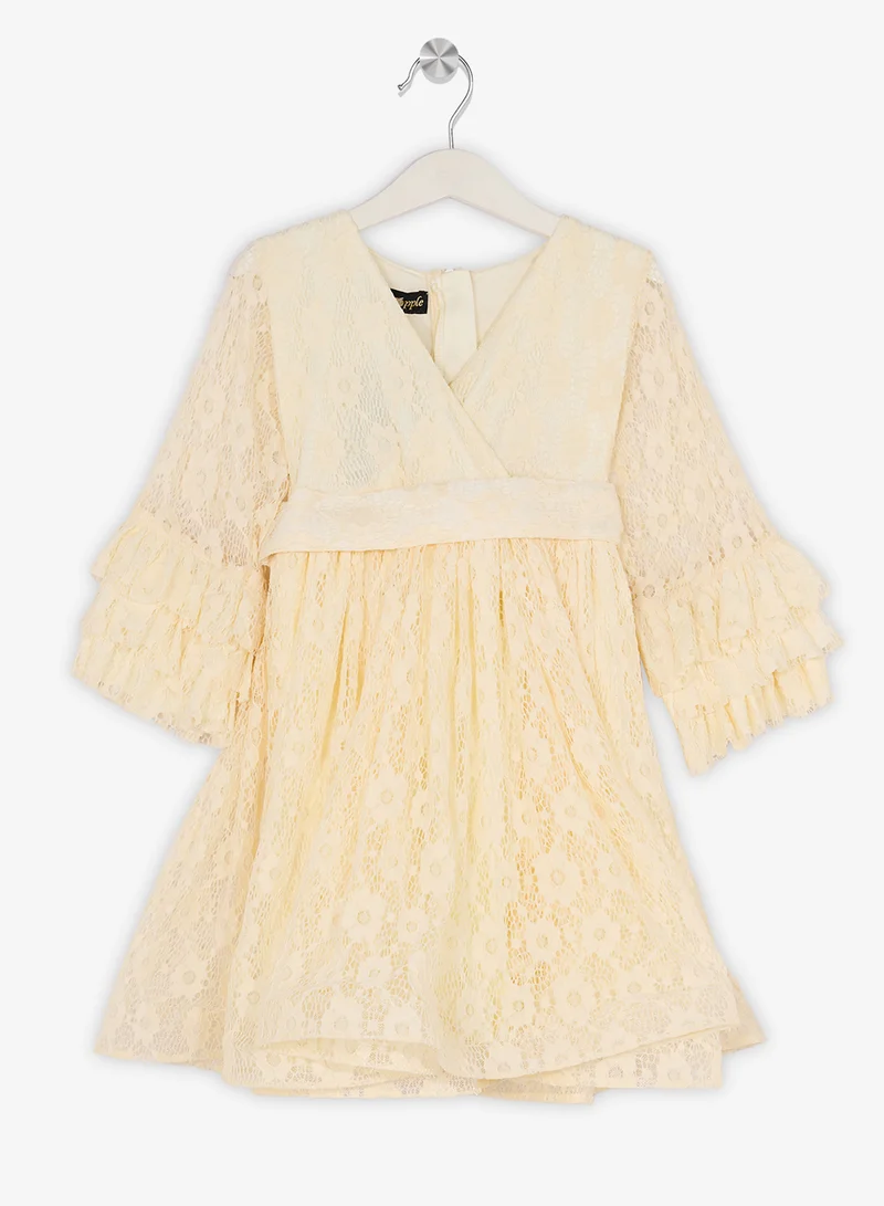 Little Golden Apple Little Ruffle Sleeve Dress