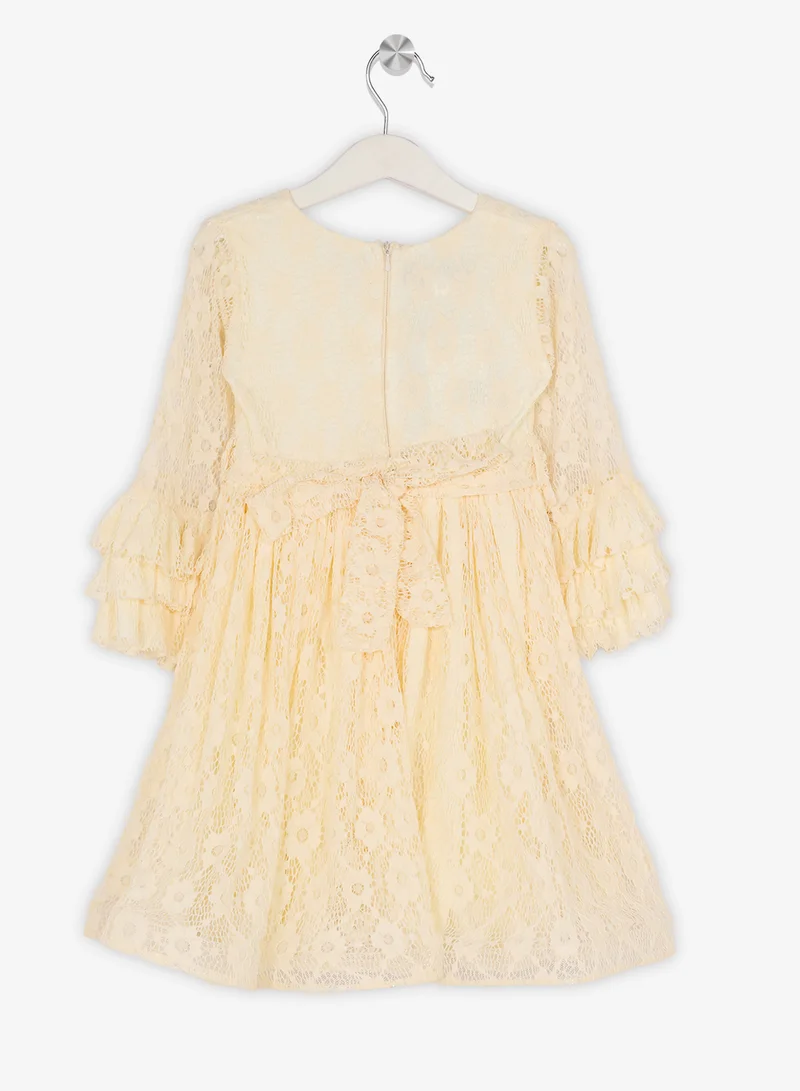 Little Golden Apple Little Ruffle Sleeve Dress