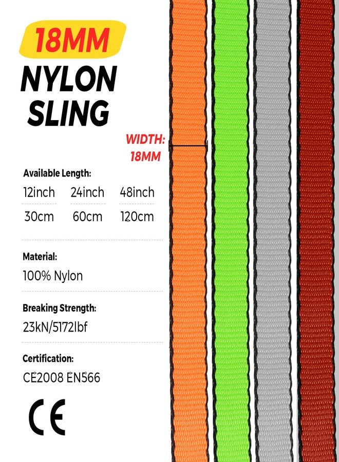 VFKENA 18MM Nylon Climbing Sling Runner 23KN CE2008/EN566 Strong Webbing Straps for Rock Climbing,Mountaineering, Rappelling, Swing, Yoga Hammock etc (Grey, 30cm/12inch | Pack of 2) - Image 2