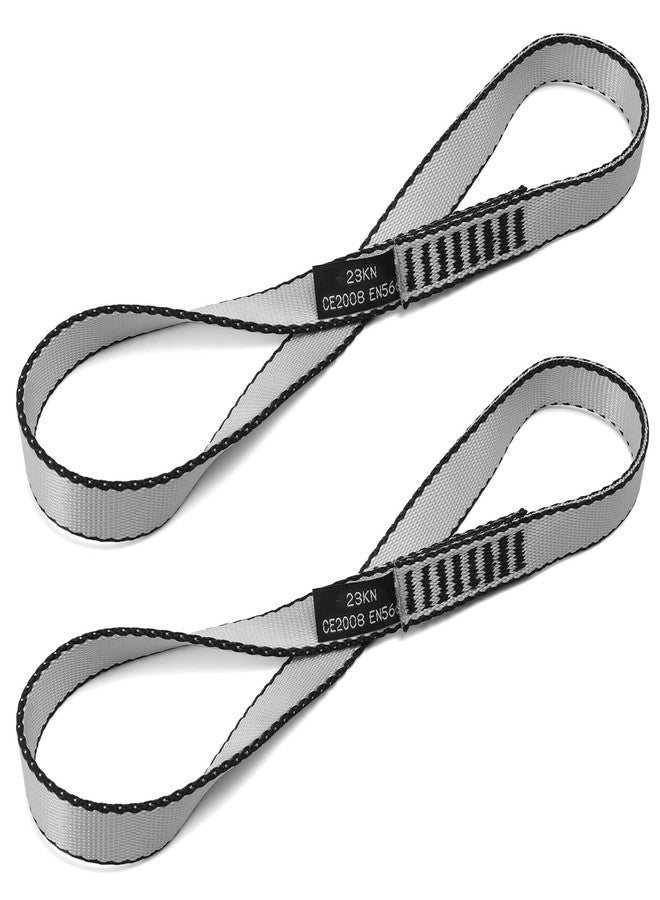 VFKENA 18MM Nylon Climbing Sling Runner 23KN CE2008/EN566 Strong Webbing Straps for Rock Climbing,Mountaineering, Rappelling, Swing, Yoga Hammock etc (Grey, 30cm/12inch | Pack of 2) - Image 1