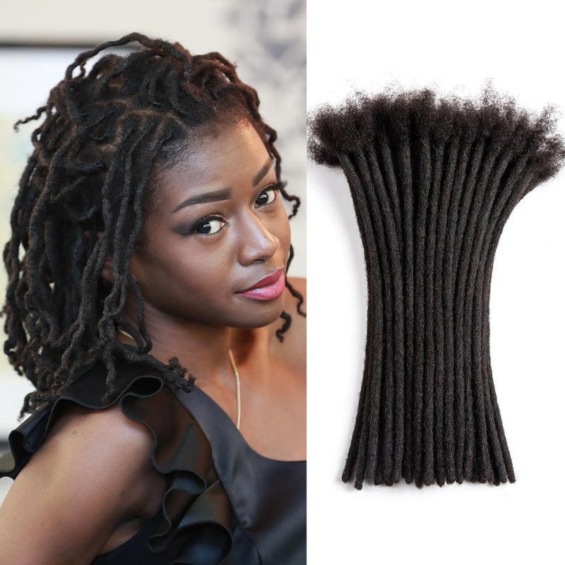 Originea Dreadlock Extensions Human Hair for ManWomen Full Head Handmade 08cm Thickness Can Be Dyed and Bleached Dreadlocks Bulk Permanent Loc Extensions 14 Inch 60 Strands 1B 08cm