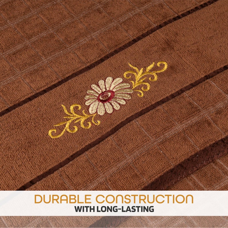 Kuber Industries Kuber Industries Super Absorbent Bath Towel | 450 GSM Travel, Gym & Swimming Bathing Towel For Men & Women | 30x60 Inch | Embroidery Silky Velvet Towel-Brown  - Image 5
