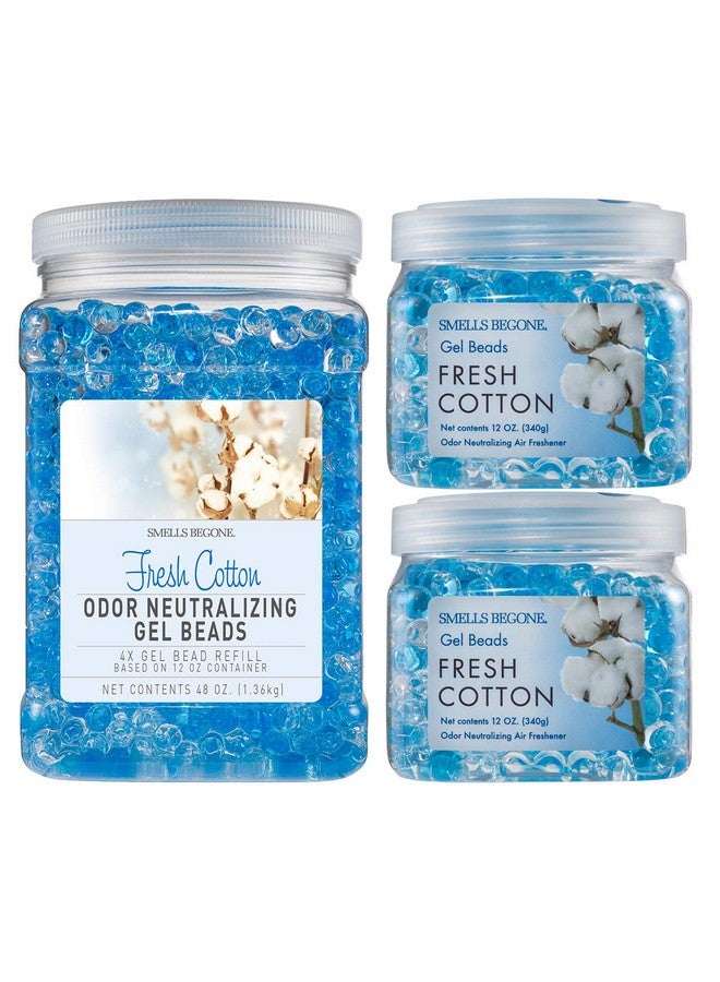 Smells Begone SMELLS BEGONE Odor Eliminator Gel Bead Value Pack - 72 oz - Air Freshener - Made with Essential Oils - Eliminates Odors in Bathrooms, Pet Areas, Cars, & Boats - Fresh Cotton Scent  - Image 1