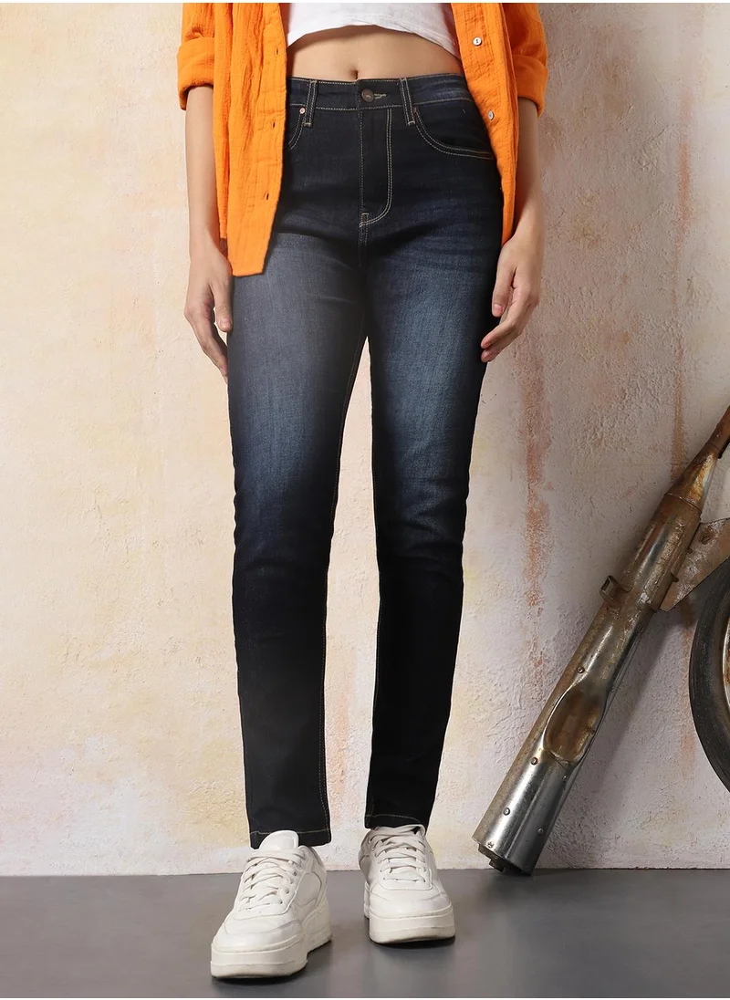 HIGH STAR Stay effortlessly stylish with this comfortable Blue Skinny Fit Jeans Washed design crafted from 80% Cotton, 18% Polyester,2% Spandex with Button closure.