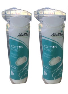 Nice Fresh NiceFresh  Cotton Round Pads Hygienic Soft & Gentle 100 % Pure Cotton  80 Pcs  Pack of 2 