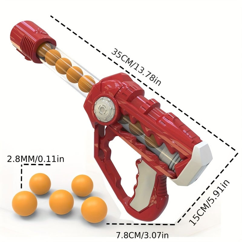 Red 22 Ball Interactive Cat Toy Set with Launcher and Puffballs - Image 2