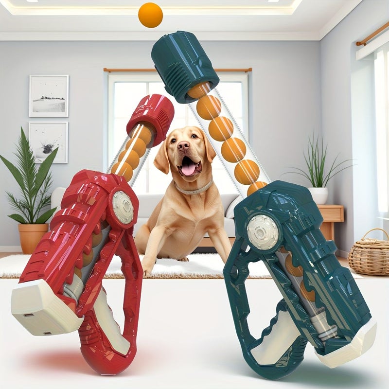Red 22 Ball Interactive Cat Toy Set with Launcher and Puffballs - Image 5