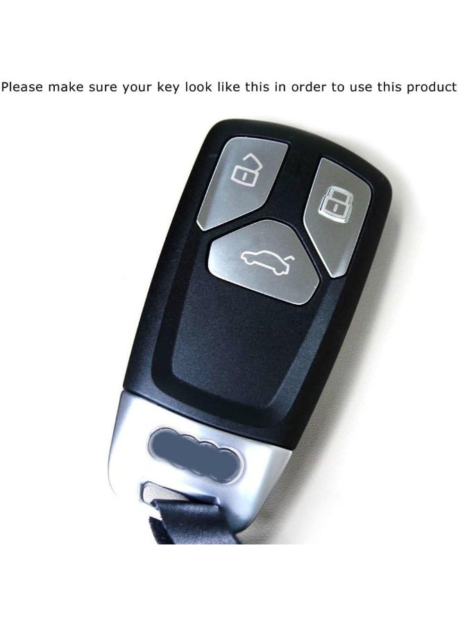 iJDMTOY Chrome Finish Black TPU Key Fob Protective Cover Case Compatible with Audi 2017-up A4 A5 Q7, 2016-up Audi TT 3-Button Smart Key - Image 2