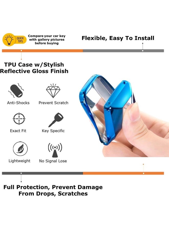 iJDMTOY Chrome Finish Black TPU Key Fob Protective Cover Case Compatible with Audi 2017-up A4 A5 Q7, 2016-up Audi TT 3-Button Smart Key - Image 3