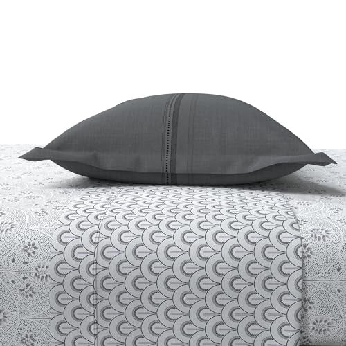 mytrident bedsheet for Double Bed, Home Essential Salt & Pepper Printed bedsheet King Size Bed Cotton, 144 TC 100% Cotton Bedsheet with 2 Pillow Covers - Ebony - Image 4