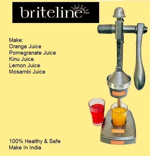 Briteline عصارة فواكه الحمضيات اليدوية من بريتلين المصنوعة من الألمنيوم، عصارة باردة يدوية للمطبخ والمنزل - Image 4