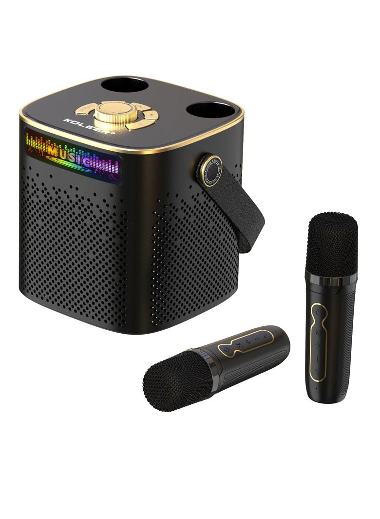 KOLEER High Power Karaoke Bluetooth Speaker Portable 360 Stereo Surround Wireless Subwoofer with Dual Microphone - Image 1