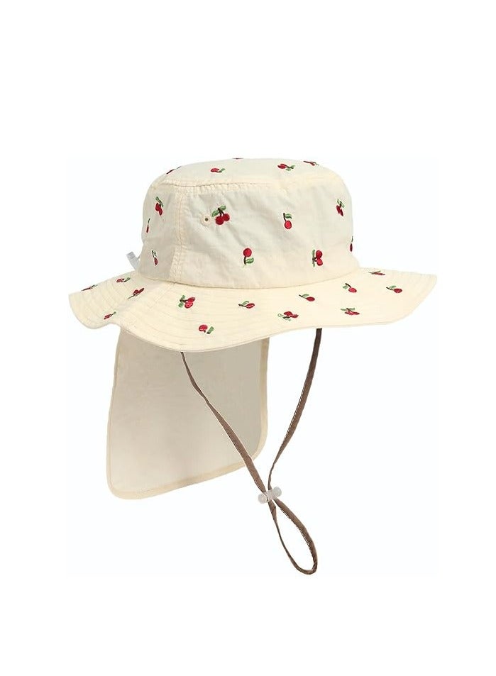 Adjustable Kids Sun Hat with UPF 50+ Protection, Waterproof Bucket Hat for Summer Fishing, Beach, and Swimming, Featuring Neck Flap for Boys and Girls Ages 3-8T. - Image 1