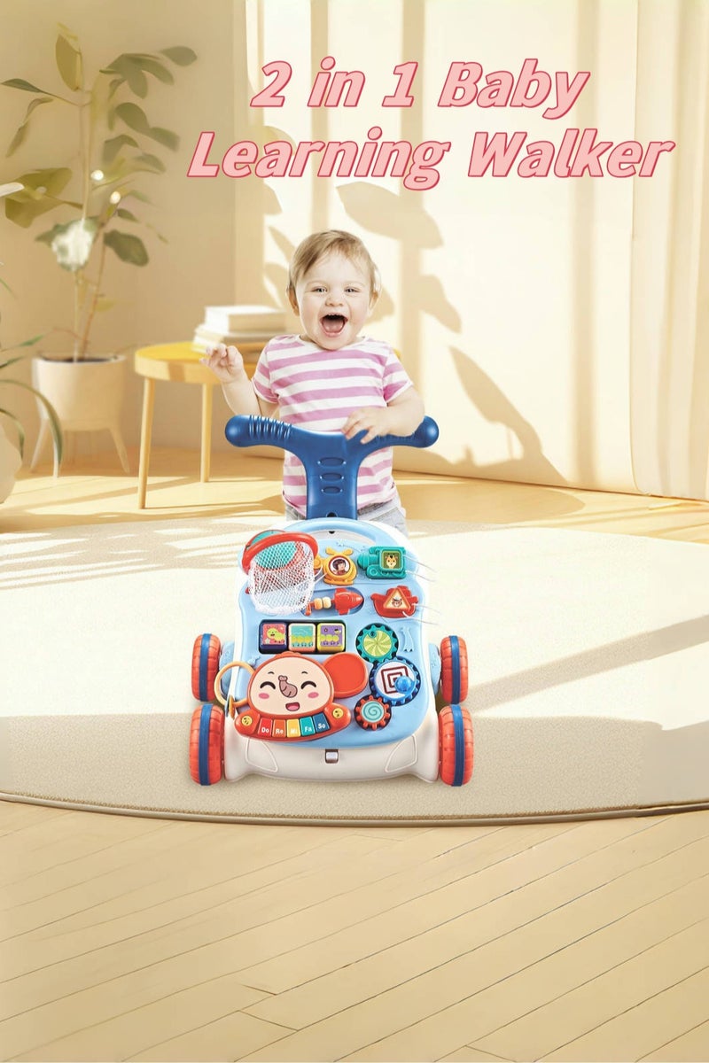 ZERIFAM Baby Learning Walker, 2 in 1 Multifunctional Sit-to-Stand Learning Walker and Activity Center,  Early Educational Push Walking Toys with Detachable Activity Center for Infants & Toddlers 12+ Months - Image 1
