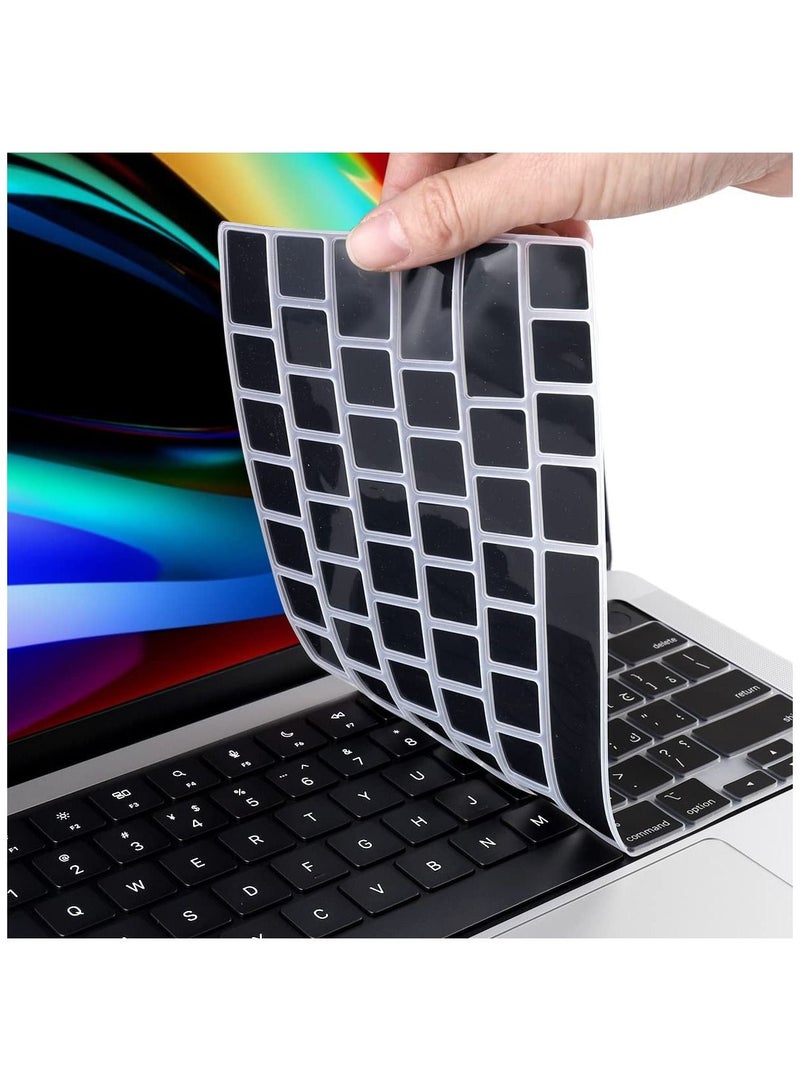 AMM US Version Arabic keyboard Silicone Keyboard Cover for MacBook Pro 14in 16in with M1 Pro Chip  2021Protect Your Keyboard with A2485/A2442 Cover Black - Image 3