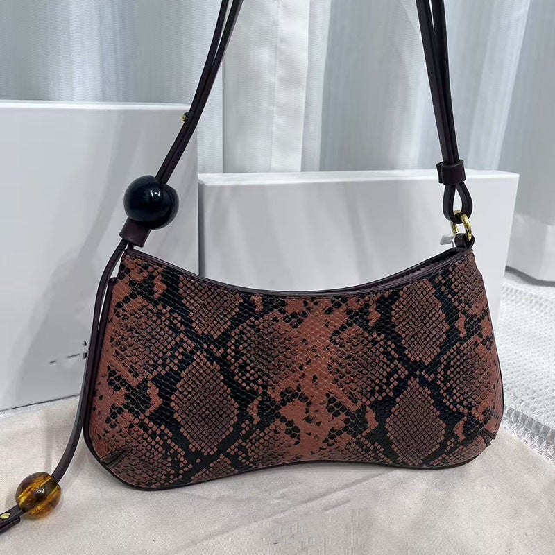 Ja-Style Niche Design Underarm Bag With Beaded Adjustable Baguette Strap, Versatile Women'S Shoulder And Crossbody Bag, Portable - Image 1