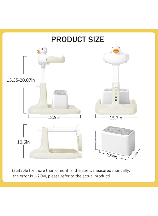 YelaJoy Adjustable Height Baby Shower Stand With Anti Slip Base Bath Shower Standing Support Baby Bath Stand Portable Bath Helper Baby Free Mother Hands - Image 3