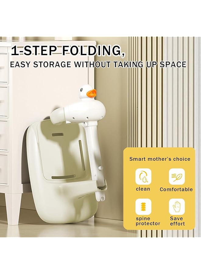 YelaJoy Adjustable Height Baby Shower Stand With Anti Slip Base Bath Shower Standing Support Baby Bath Stand Portable Bath Helper Baby Free Mother Hands - Image 5