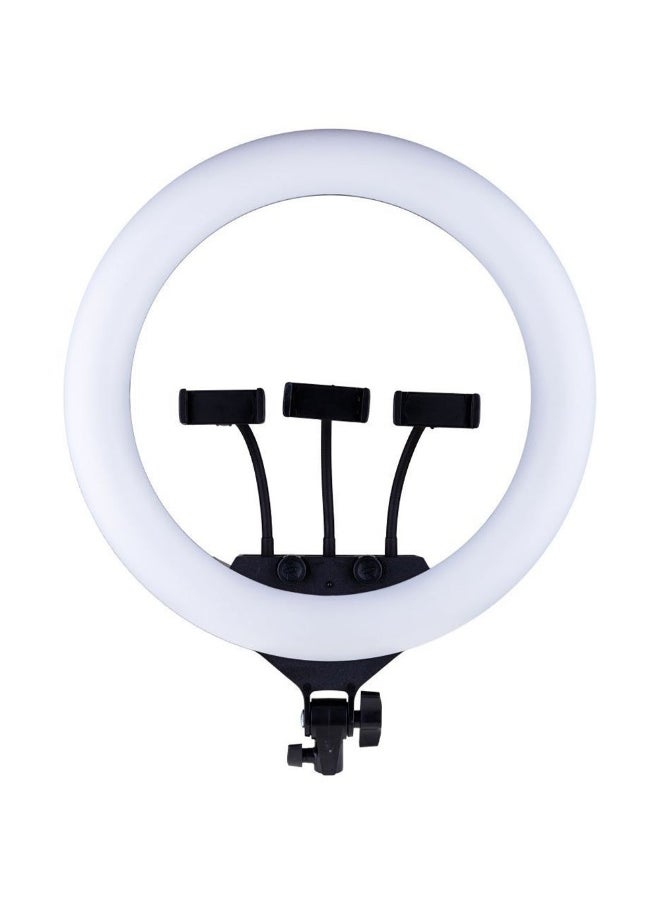 MF-36  Model Ring Light with Large Aperture and AR Light with Multiple Modes - 360° Rotation - Holds Three Phones - White and Yellow Lighting