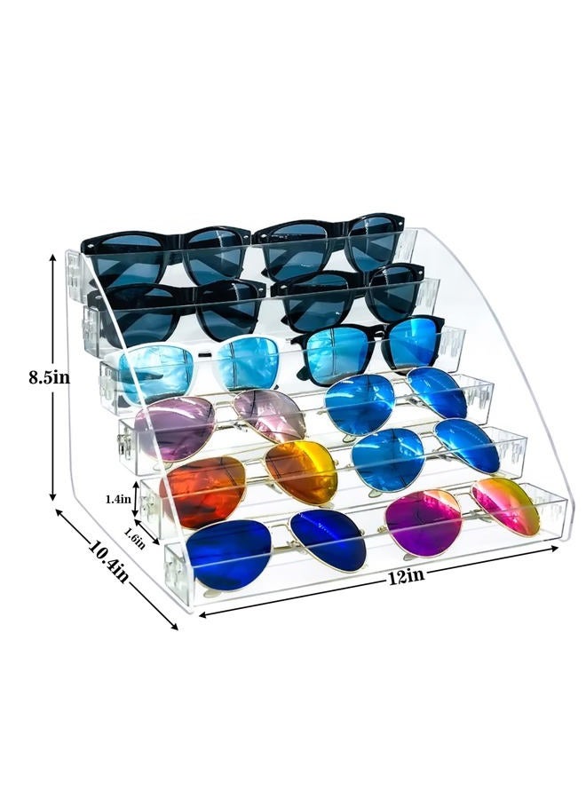 MineSign Sunglasses Organizer Clear Eyeglasses Display Case Sticker Display Tray For Glasses Tabletop Holder Stand (6 layer) - Image 2