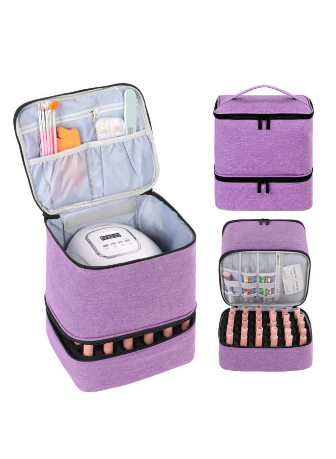 KGMCARE Travel Nail Polish Organizer, Holds 30 Bottles (15ml), Double-layer Nail Polish Carrying Case, Large Capacity Portable Storage Bag for Nail Varnish and Manicure Set - Image 1