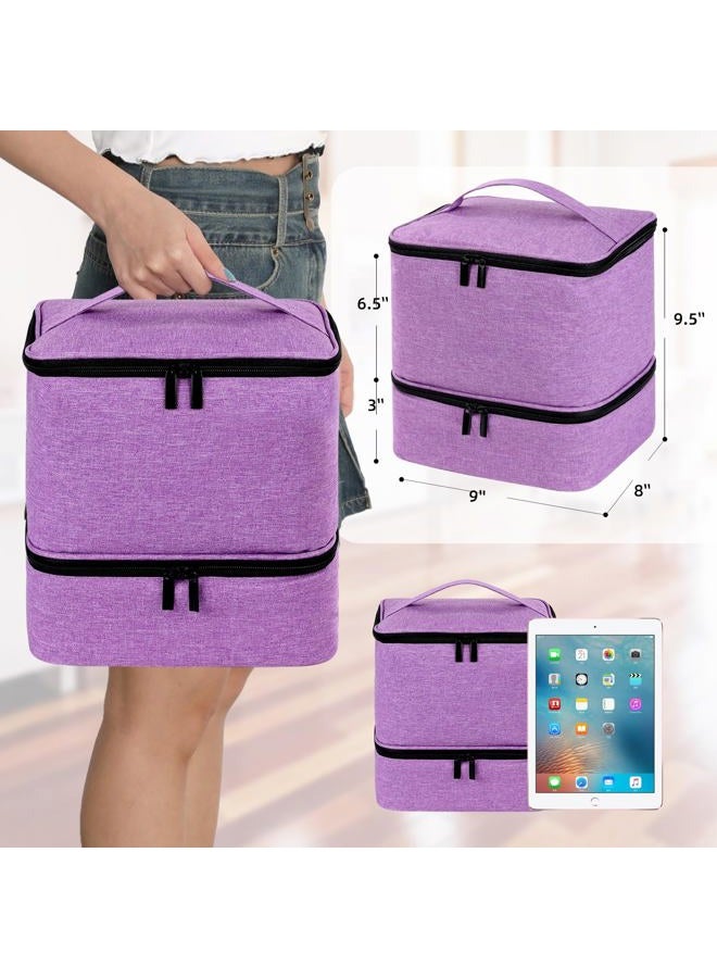 KGMCARE Travel Nail Polish Organizer, Holds 30 Bottles (15ml), Double-layer Nail Polish Carrying Case, Large Capacity Portable Storage Bag for Nail Varnish and Manicure Set - Image 4