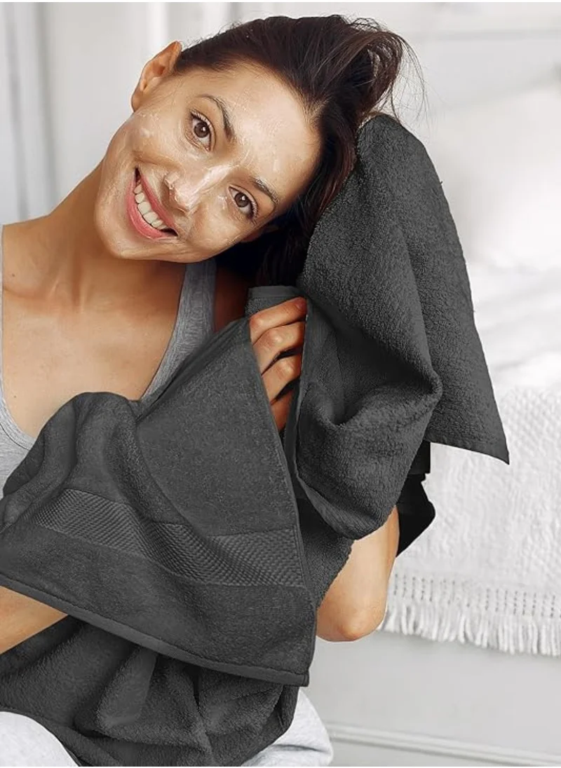 1Chase Luxury Grey Bath Towels – Set of 4 Large Towels (70x140 cm) | 600 GSM, 100% Cotton, Ultra-Soft, Highly Absorbent & Quick-Dry Spa Quality