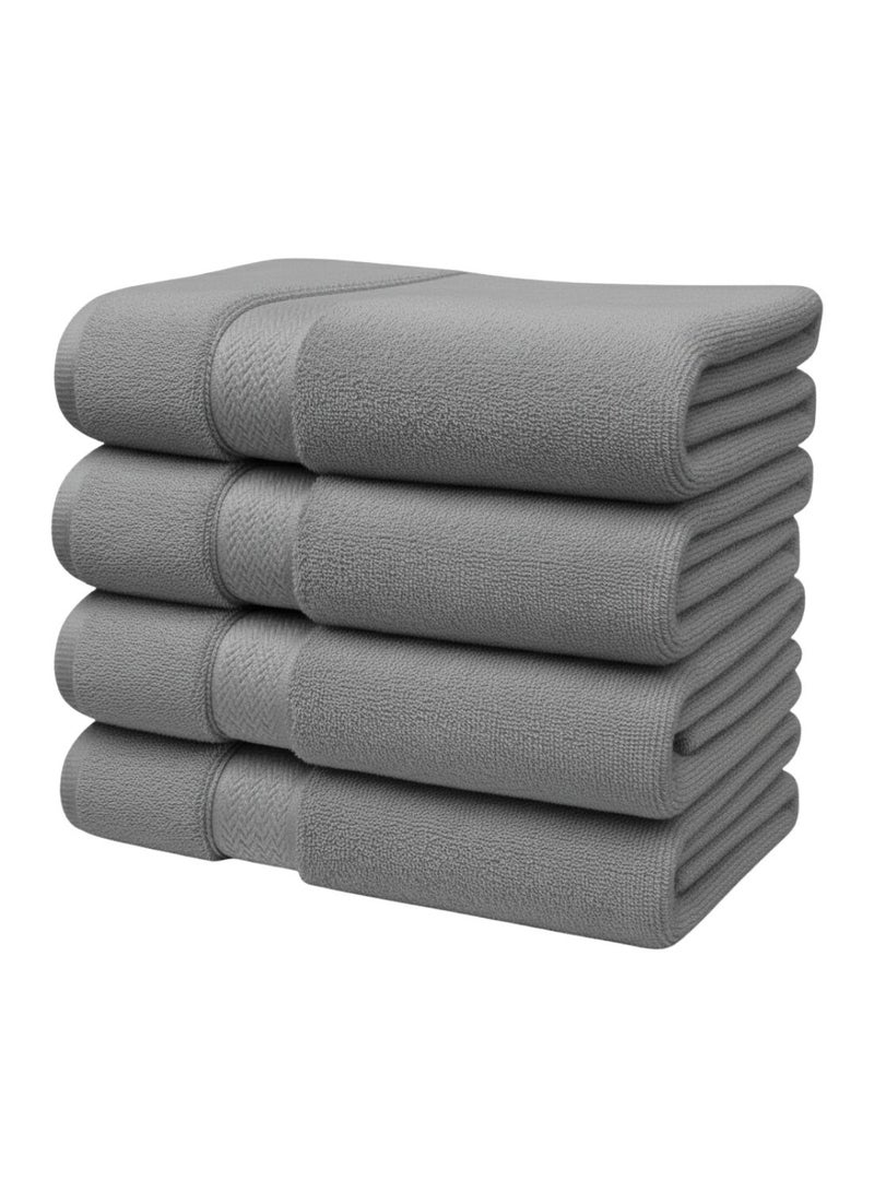 1Chase Luxury Grey Bath Towels – Set of 4 Large Towels (70x140 cm) | 600 GSM, 100% Cotton, Ultra-Soft, Highly Absorbent & Quick-Dry Spa Quality - Image 1