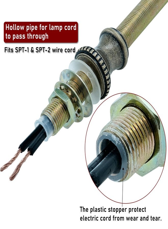GooChan Lamp Repair Hardware Assortment,All Thread Pipe Lamp Rod,Includes Lamp,Coupling Pipe Connectors,Switch Knobs,Washers & Lock Nuts (Bronze Color/Including 12 Inch Lamp Rod Kit, 136) - Image 3