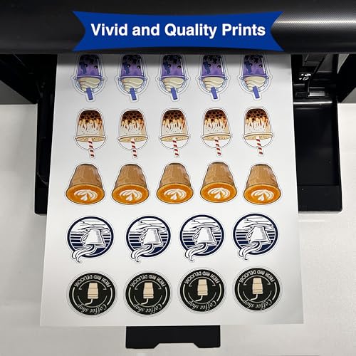 ROFISYNO 11x17 Printable Vinyl Sticker Paper Waterproof, Removable Self Adhesive Vinyl Sticker Sheets for Inkjet and Laser printer, 30 Pack, Tabloid Size, Matte White - Image 4