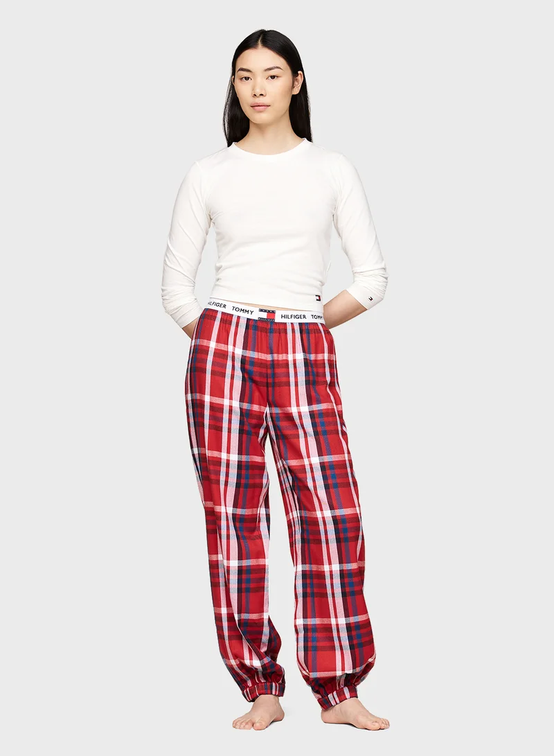 تومي هيلفيغر Checked Logo Band Pyjama